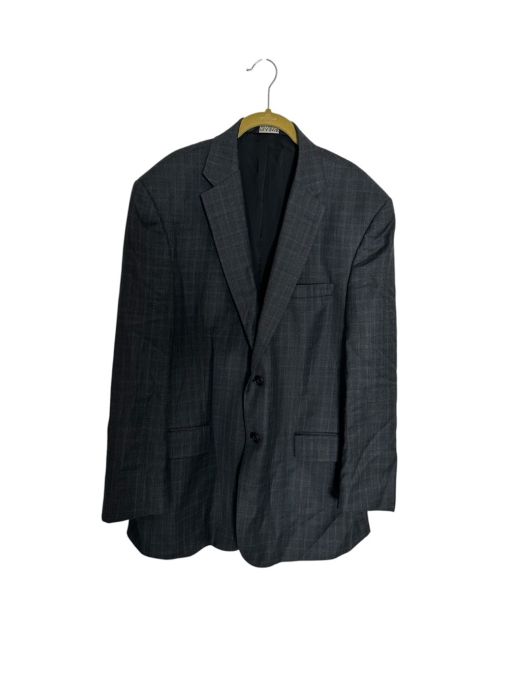 Jos A Bank Men's Charcoal Windowpane Two-Button Blazer 43R